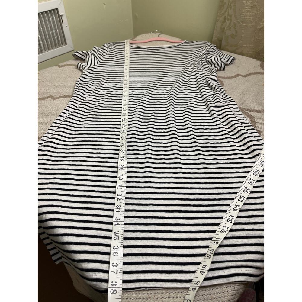 Eileen Fisher Stripe Organic Linen Knit Shift popover Dress,Size large,MSRP $188 - Picture 6 of 8
